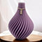 Filsi Home | 3D Druck Vase Nuvia | hergestellt aus PLA (Bio-Kunststoff) | umweltfreundlich | Tiefe Rillen | einzigartige Optik | Made in Germany (Pastel Lila, 25cm Höhe 17cm Durchmesser)