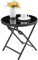 Yaheetech Table d'appoint Pliante Tables de Jardin Ronde Table Basse extérieur en Verre pour Balcon Jardin terrasse Ø 46 cm