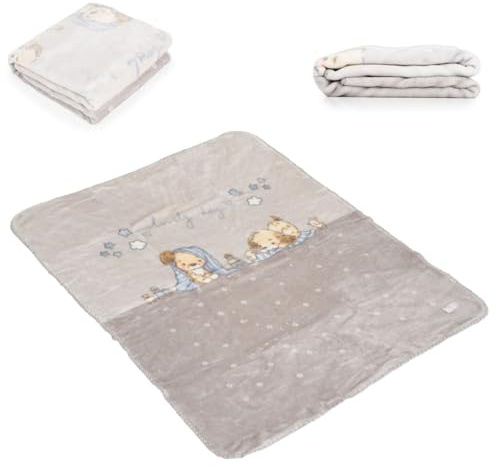 Cangaroo Babydecke Soft 140 x 110 cm 100% Polyester flauschig warm Geschenkbox grau