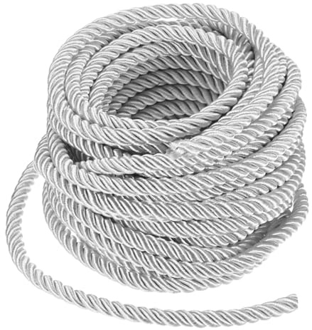 M METERXITY 11 Yards Gedrehtes Seilgarn 8mm/0.31 Zoll Weißes Weiches Polyester Gedrehtes Seilgarn 3-Strang Dekoratives Garn Für Geschenktüten/DIY Basteln/Home Deko/Vorhangband