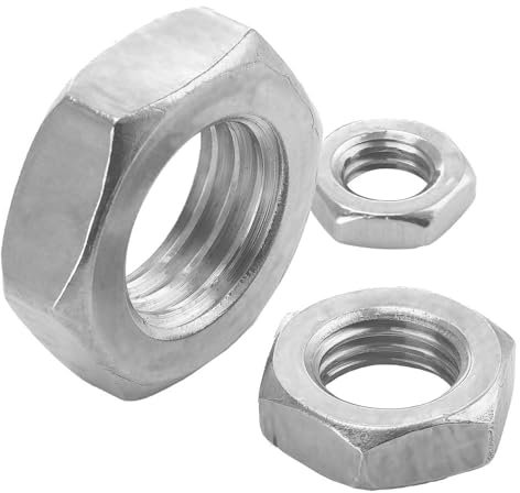 25 Stück Sechskantmuttern niedrige Form M10 Halbmuttern Edelstahl A2 Muttern DIN 439 WIBTEC®