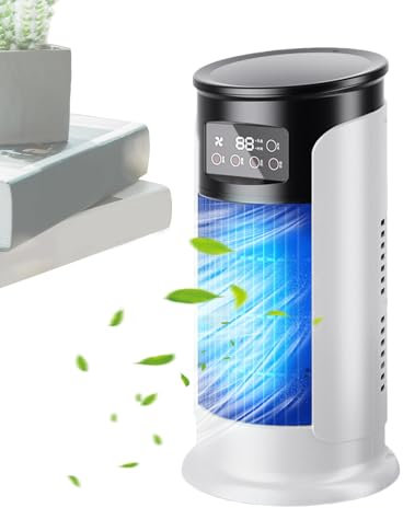 Cross-Room Use Portable Air Conditioner, Programmable Timer , USB Portable Air Fan, Mobile Application, Evaporative Cooling for Car, Travel, Desk and On the