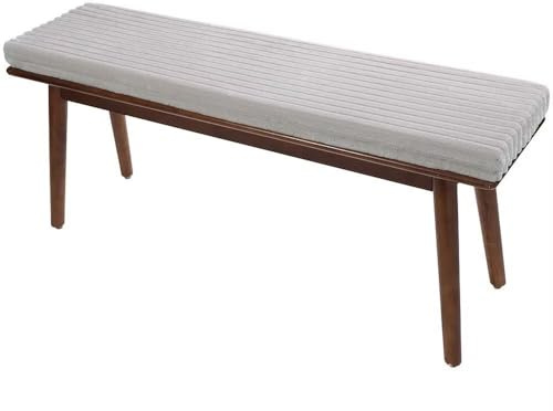 Bankauflage 200×40 CM, 5CM Dicke Cord Bankkissen, Waschbare Sitzauflage Sitzkissen Bank, Stuhlkissen Bankpolster, Gartenbank Auflage Outdoor, Sitzpolster Bankpolster für Küche Esszimmer, Grau
