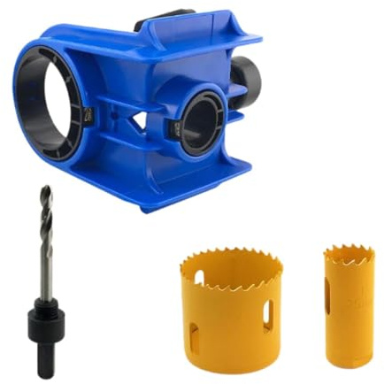 KESOTO Kit de Montage pour Serrure de Porte avec Gabarit et Scie Cloche, Bleu