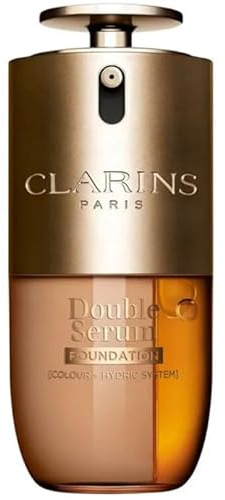 Clarins Double Serum Foundation M4C 30 ml, Hybrid-Make-up-Grundierung mit Serum, glänzendes Satin-Finish, mittlere bis vollständige Abdeckung, feuchtigkeitsspendend, erhöht die Kollagenproduktion