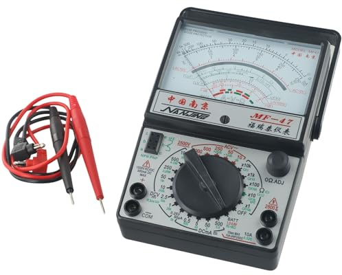 Helilyco MF-47 Multimetro Analogico, Voltmetro, Amperometro, Ohmmetro Tester Batteria, Nero