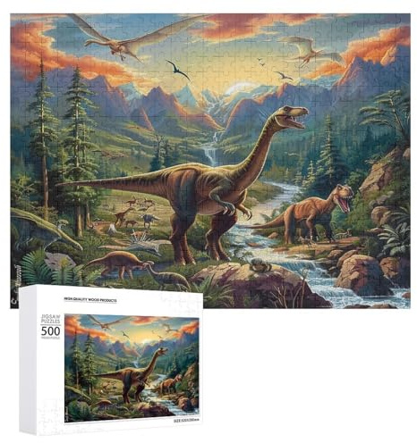 Dinosaurier 500 Teile Puzzles Erwachsene Und Kinder Tier Magisch Handwerk Stressfreisetzung Geschenk Für Liebende Herausfordernd Impossible Puzzle 500 PCS