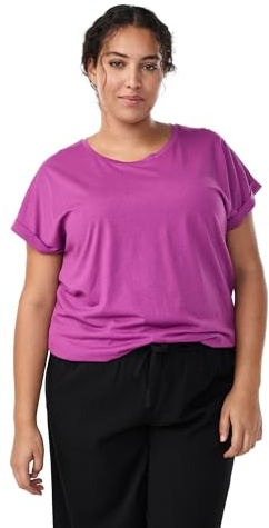 Zizzi Damen T-Shirt Große Größen Baumwolle Rundhalsausschnitt Größe Gr XL Cattleya Orchid