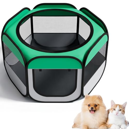 Pet Playpen, Soft-Sided Dog Play Pen, Puppy Playpen for Indoors – Pop Up, Foldable & Breathable Mesh, 85x85x58cm, Compact Storage, for Dogs, Cats, Kittens (Teal)