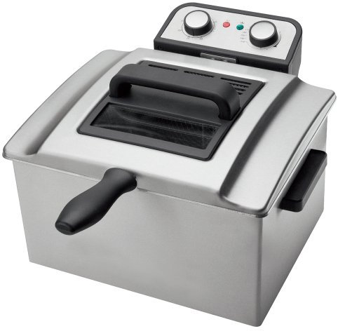 SOGO Freidora Profesional de Acero Inoxidable 5L con Sistema Cold Zone - Freidora de Aceite con Regulador de Temperatura Ajustable - Temporizador y Filtro Antiolor - Potente y Segura