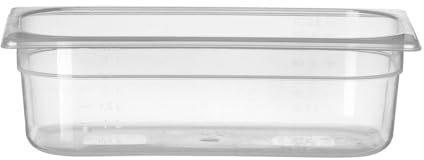 HENDI Gastronormbehälter, Temperaturbeständig von -40° bis 80°C, Skalierung, Geruchs- und geschmackneutral, 4L, Polypropylen, GN 1/3, 325x176x(H) 100mm, Transparent