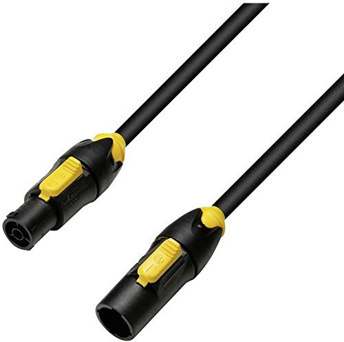 Strom Anschlusskabel [1x PowerCon-Buchse - 1x PowerCon-Stecker] 10 m Schwarz-Gelb Adam Hall 8101 TCONL 1000 IP65