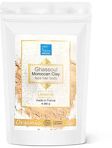 Ghassoul Rein organisch & 100% natürlich. Marokkanische Vulkanlava für Hautpflege (Gesicht und Körper) und Haarpflege (Naturshampoo) Marokkanische Rhassoul-Tonerde - 250 g