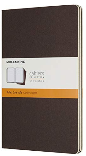 Moleskine Large Ruled Cahier Journal - Coffee Brown (Pack of 3)