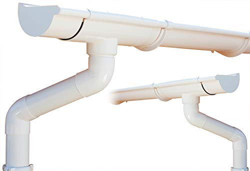 Komplettes Dachrinnen Set bis 10.50 m | Weiß | Extra100 | Satteldach (2 Dachseiten)