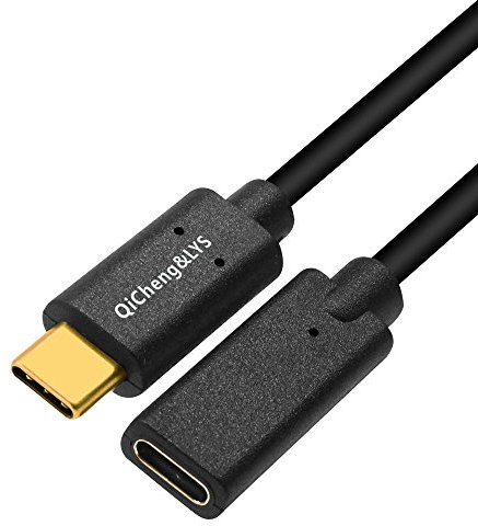 QiCheng & LYS Cavo di prolunga Maschio e Femmina USB C Tipo C Cavo di prolunga USB 3.1, Dispositivo GEN2 (10 Gbps) 4K Supporta Video, Audio, sincronizzazione Dati, prolunga Type c (0.3m)