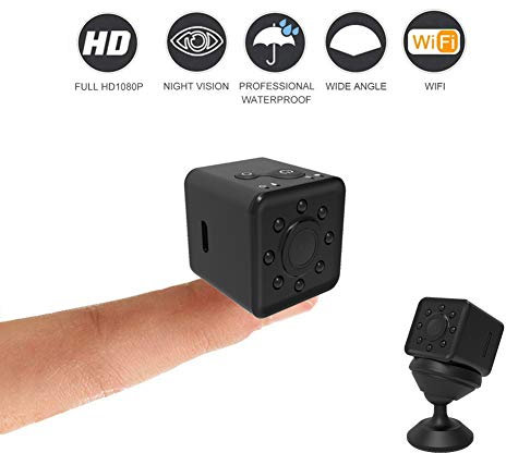 SQ13 Mini camera cam wifi SQ13 rcamara espia 1080P HD Waterproof camera espion With Ferromagnetic micro camera (Black)