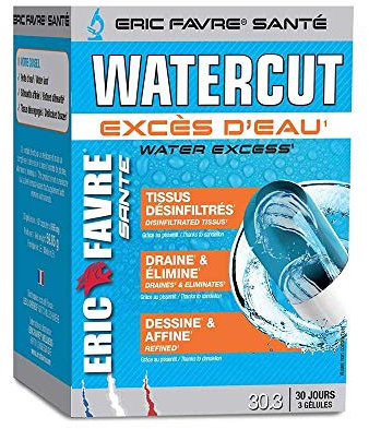 DRAINEUR MINCEUR Water Cut - Draineur Nouvelle Génération - Réduit la Rétention d'Eau - Draine, Désinfiltre, Affine, Élimine, Détoxifie - Programme 1 mois - Eric Favre