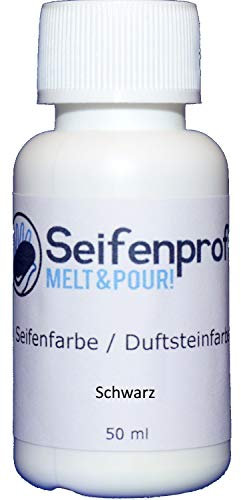 Seifenprofis 50 ml Seifenfarbe (Schwarz) Badebomben 100% vegan biologisch Farbe zur Seifenherstellung Normal- oder Pigmentbasis