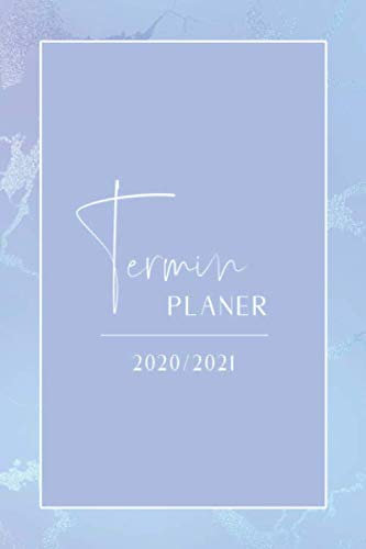 Terminplaner 2020/2021: Kalender 18 Monate • Jul. 2020 bis Dez. 2021 Planer, Wochenkalender • 1 Woche auf 2 Seiten • Perfekt zum Mitnehmen • Blau Marmor Design