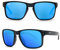 Myway Sonnenbrille im italienischen Stil, echtes polarisiertes Kristallglas, Echtglas, blau verspiegelt, nicht polarisierte Gläser