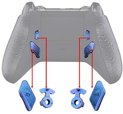 Chameleon Purple Blue Glossy Replacement Redesigned Back Buttons HK3 HK4 Trigger lock K1 K2 Paddles for eXtremeRate Xbox One S X Controller LOFTY Remap & Trigger Stop Kit