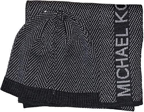 Michael Kors Women`s Metallic Scarf & Hat Gift 2 Piece Set (Black(538590C-001)/Metallic, One Size)