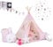 Rainbow Kids Tipi Zelt für Kinder | Baumwollsegeltuch Tippi Kinderzelt, Mehrere Muster und Farben mit und ohne Spielzubehör für Outdoor- und Indoor-Kinderspaß (Kleine Königin, mit Zubehör)