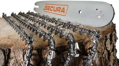 SECURA 4x Sägekette + Schwert 3/8-1,5-64 43cm HM kompatibel mit Dolmar Husqvarna Makita