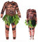 Halloween-Familien-Kostüm für Herren, Kinder, Maui, Cosplay, Tattoo-Kostüm, T-Shirt + Hose mit Blättern, Rock, Erwachsenenkostüm