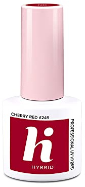 Hi Hybrid - Nagellack, semi-permanent, UV-Gel, Cherry Red – hält 2 bis 3 Wochen – ultra-glänzender Effekt, modisch und feminin – Maniküre und Nail Art – 5 ml