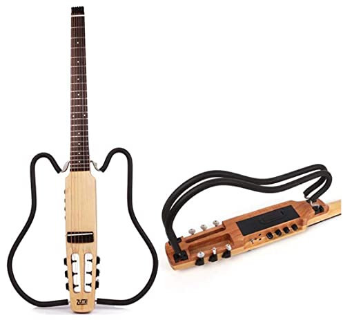 Traveler Guitar Stumm Reisegitarre Mit Deluxe Akustikgitarre Tasche (6-Saiten Set) Für Anfänger Mit Gitarrensaite, Gitarrengurt, Gitarrentasche, Capo Für Gitarre B