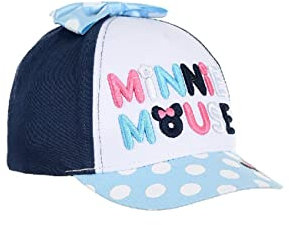 Minnie-Mouse Mädchen Baby Kappe Cap Mütze Hut Schirmmütze (48, Blau)