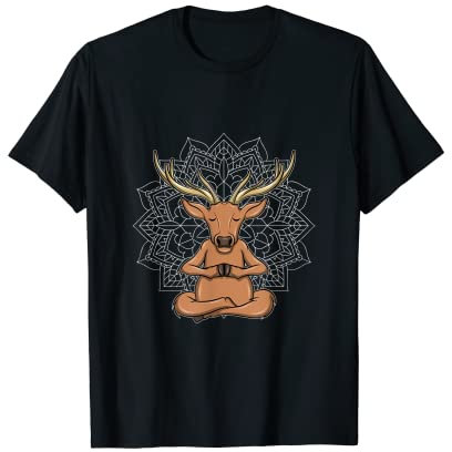Lustiges Yoga Rentier Shirt I Mandala Meditate Breathing T-Shirt