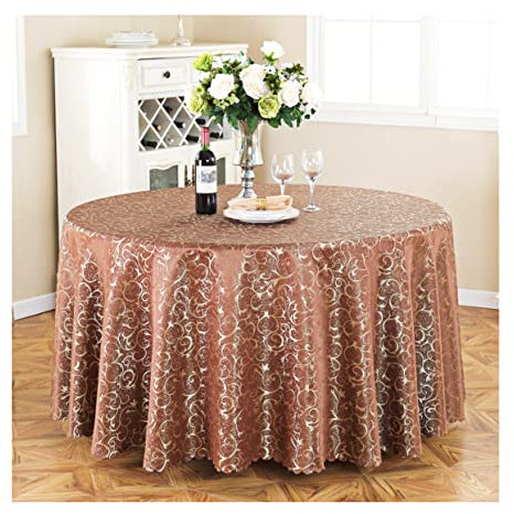 CIEEIN CIEHT Polyester Tischdecke Rund Schreibtisch Tischtuch Tischwäsche Couchtisch Küchen Hochzeit Restaurant Tafeltuch Braun 180cm