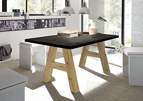 58 aufm Kessel Esszimmertisch Elia 2 180 x 90 x 75 Esstisch Asteiche/Schwarzstahl 13264-180