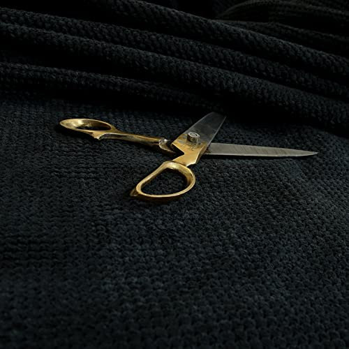 Redbrick Mill Fabrics Feuerfester, weich strukturierter Cord-Polsterstoff mit gepunktetem Jumbo-Cord-Muster, meterweise, schwarz, zertifiziert nach BS5852-Standards (10 cm x 8 cm Probe)