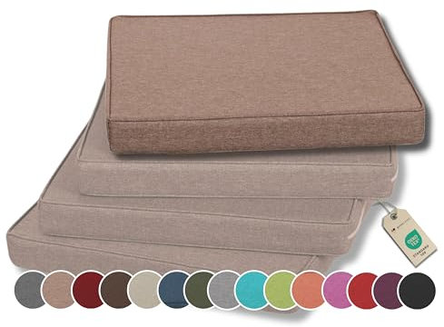 Gutekissen® Stuhlkissen Polsterauflage Auflage für Stühle/Bänke für Haus und Garten Sitzauflage Gartenkissen Sitzkissen viele Farben FK5 (40x40, Beige, 1)