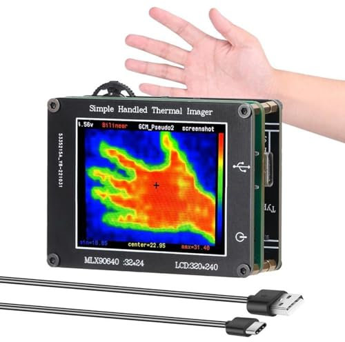 Luqeeg 320x240 Termocamera a Risoluzione IR, 2,8 Pollici LCD Termocamera Tascabile, -40℉-572℉ Palmare Termocamera a Infrarossi per la Misurazione della Temperatura, Frequenza di Aggiornam
