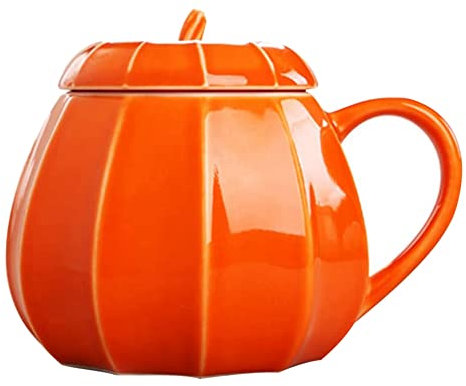 Josenidny Mug citrouille avec couvercle – Décorations en céramique – Tasses à café décoratives mignonnes pour l'automne – Cadeau d'anniversaire