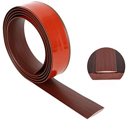 Btstil Übergangsleiste Selbstklebend, Vinyl Boden Abdeckleiste Übergangsleiste Ausgleichsprofil Übergangsschiene Bodenprofil zum Kleben für Laminat & Parkett, Türschwelle (Rote Eiche, 2M)