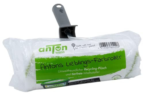 Anton Weiss® | 3er Pack | Qualitäts Farbroller | Perfektes Oberflächenergebnis | für raue und glatte Untergründe | 18 cm | Reichweiten optimierte Formel | für die perfekte Verteilung