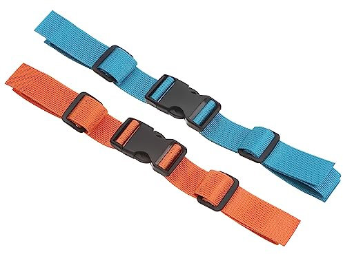 PATIKIL Backpack Chest Strap Set, 2 Pack Polyester Webbing Adjustable Replacement Strap with Quick-Release Buckle for Bag Outdoor Hiking, Sky Blue,Orange