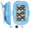 AVTREK Compteur de Pas 3D précis pour la Marche écran géant podomètre numérique pour la Course avec Affichage du Temps et rétroéclairage LED (Bleu)