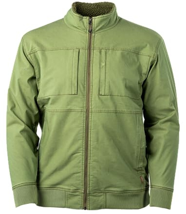 HABIT Men's Sherpa Lined Canvas Jacket, Loden Green, 3X-Large