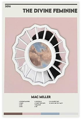 Mac Miller – The Divine Feminine – Retro-Musikalbum-Poster, Leinwand-Poster, Wandkunst, Dekor, Bild, Gemälde für Wohnzimmer, Schlafzimmer, Dekoration, ungerahmt, 30 x 45 cm