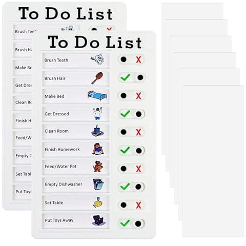 2 Stück To Do Liste Kinder mit 6 Blanko Papier, Chores Chart To Do List Memo, Checkliste Boards für Erwachsene Kinder Nachrichtentafel My Chores Aufgabenplanung Boards, Wiederverwendbar