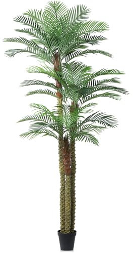 SOGUYI Artificial Palm Tree - UV Rated Fake Golden Cane Plant - 300cm Tall - Faux Palm Tree For Outdoor & Indoor Decor - Set Of 1