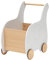 COSTWAY 2 in 1 Lauflernwagen aus Holz, Lauflernhilfe mit großer Spielzeugkiste, Elefantenform, für Kleinkinder 1-3 Jahre alt, 32 x 48 x 56 cm (Weiß)