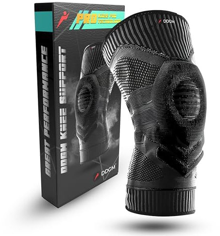DDGM Ginocchiera ortopedica a compressione tutore ginocchio Supporto legamenti con Gel pad di sostegno rotuleo, per artrosi donna, uomo Ginocchiera sportiva in neoprene di alta qualità(Medium)